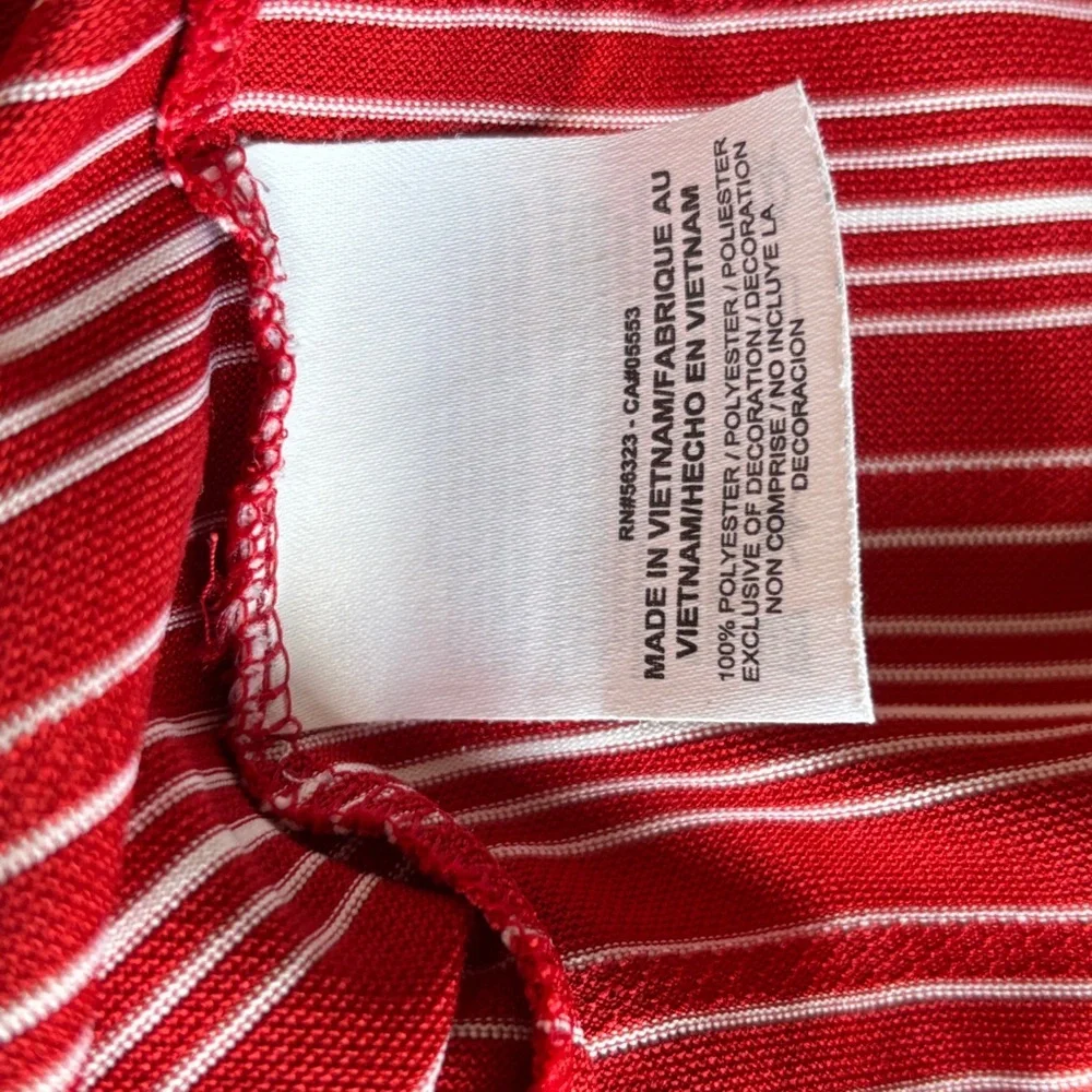 Nike Golf Dri-FIT Polo Shirt Mens Large Red White Striped Performance Tee - Picture 9 of 11